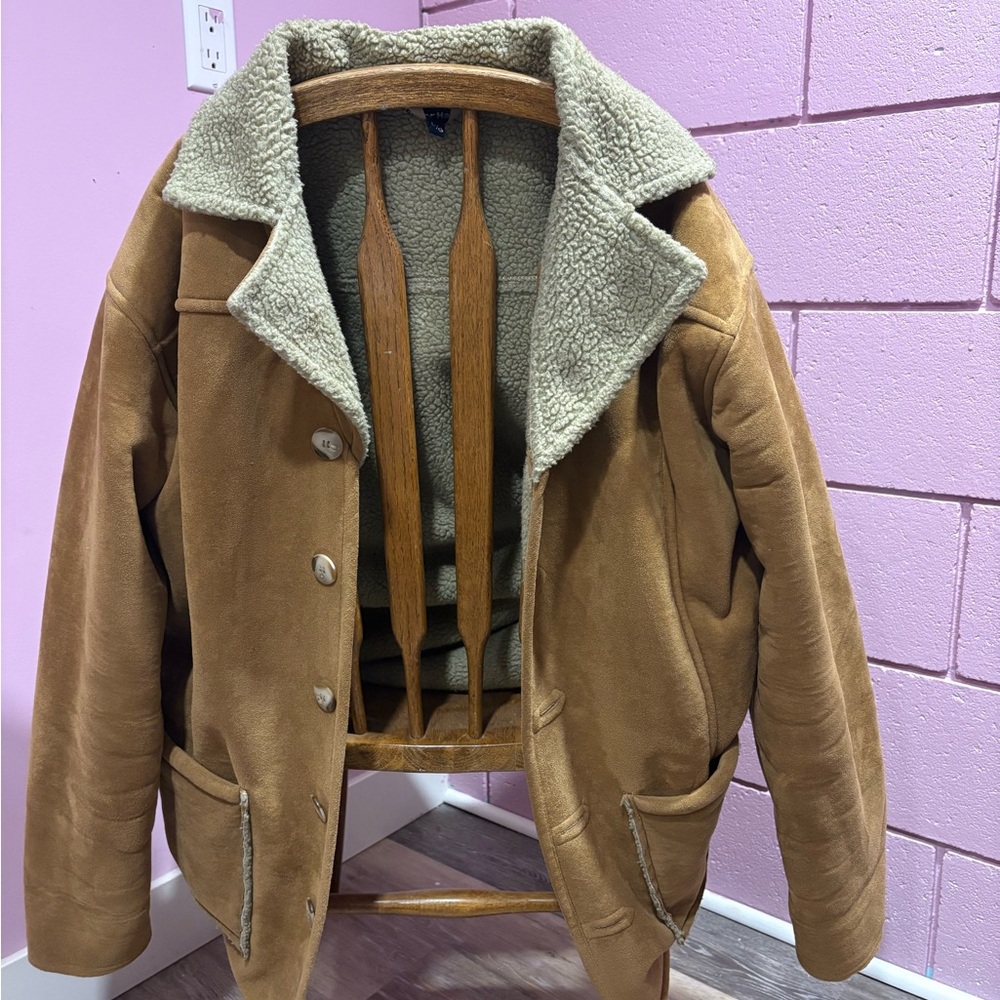 Men's/Unisex Tan Faux Shearling Jacket